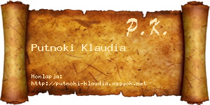 Putnoki Klaudia névjegykártya