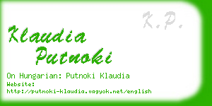 klaudia putnoki business card